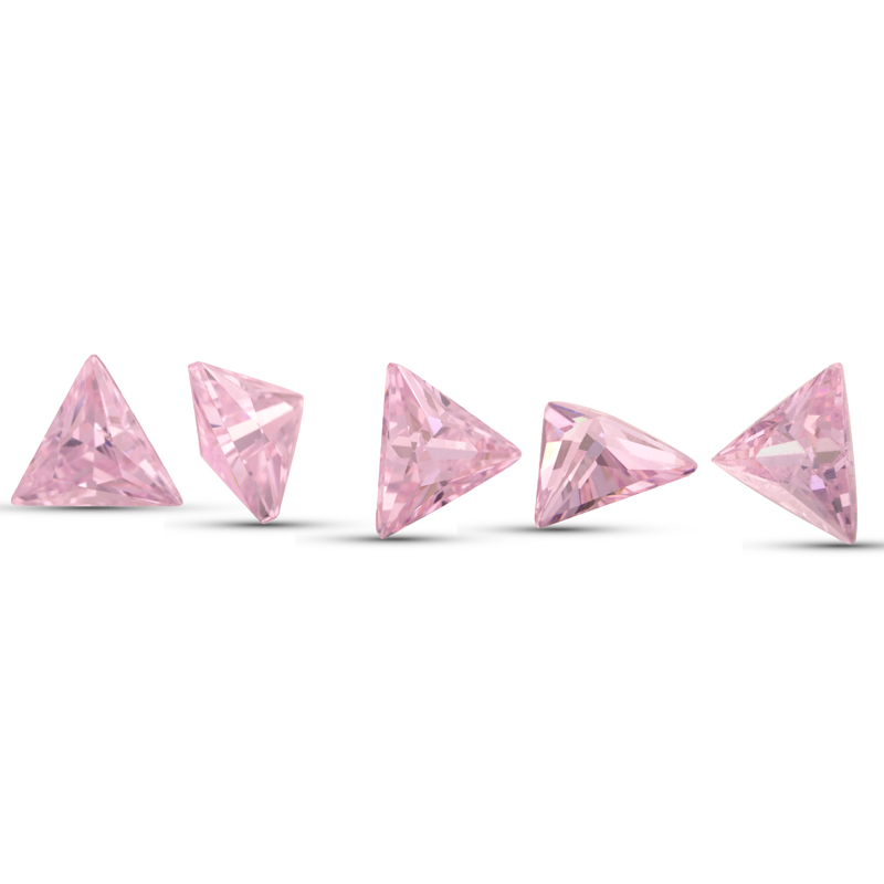 Фианит Треугольник 3.0*3.0 Розовый